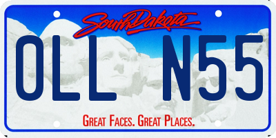SD license plate 0LLN55