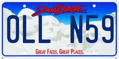 SD license plate 0LLN59