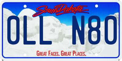 SD license plate 0LLN80