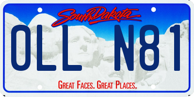 SD license plate 0LLN81