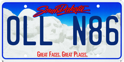SD license plate 0LLN86