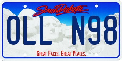 SD license plate 0LLN98