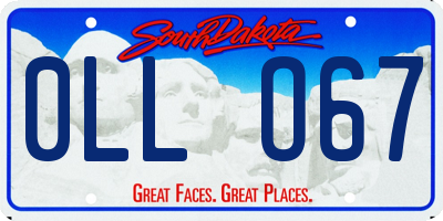 SD license plate 0LLO67