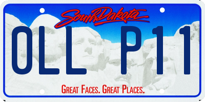 SD license plate 0LLP11