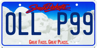 SD license plate 0LLP99