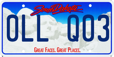 SD license plate 0LLQ03
