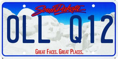 SD license plate 0LLQ12