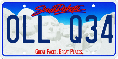 SD license plate 0LLQ34