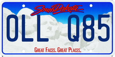 SD license plate 0LLQ85