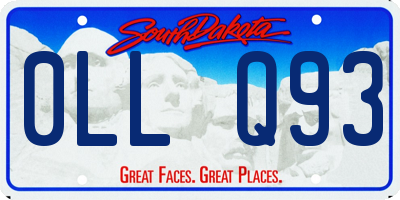 SD license plate 0LLQ93