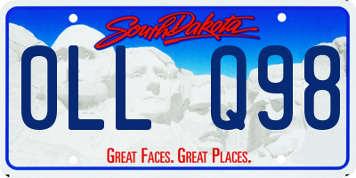 SD license plate 0LLQ98