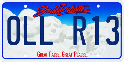 SD license plate 0LLR13