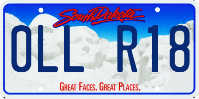 SD license plate 0LLR18