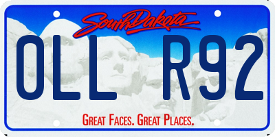 SD license plate 0LLR92
