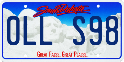 SD license plate 0LLS98