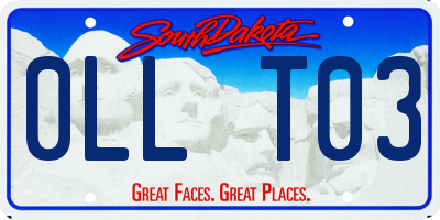 SD license plate 0LLT03