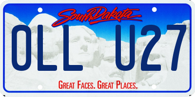 SD license plate 0LLU27