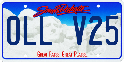 SD license plate 0LLV25
