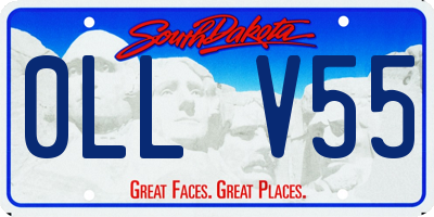 SD license plate 0LLV55