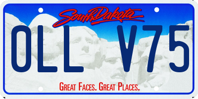 SD license plate 0LLV75