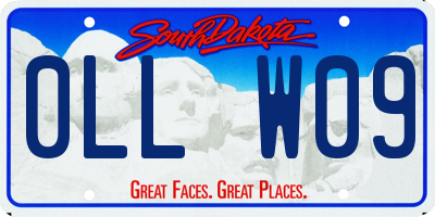 SD license plate 0LLW09
