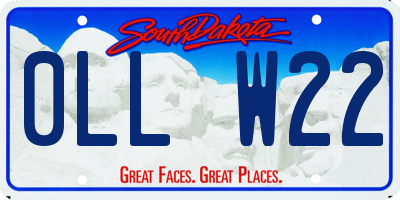 SD license plate 0LLW22