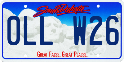 SD license plate 0LLW26