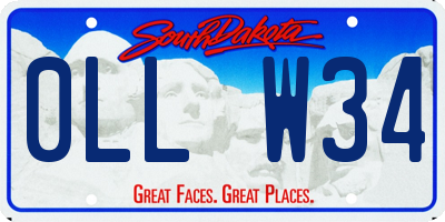SD license plate 0LLW34