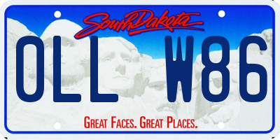 SD license plate 0LLW86