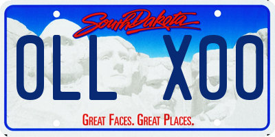 SD license plate 0LLX00