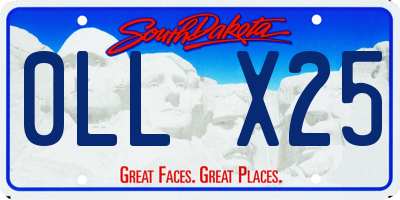 SD license plate 0LLX25