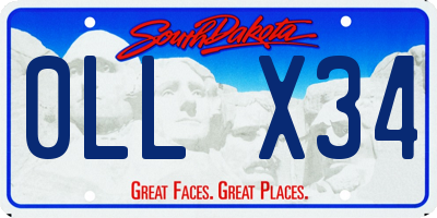 SD license plate 0LLX34