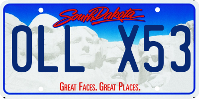 SD license plate 0LLX53