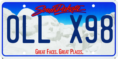 SD license plate 0LLX98
