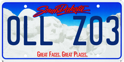 SD license plate 0LLZ03