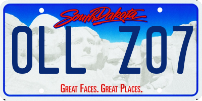 SD license plate 0LLZ07