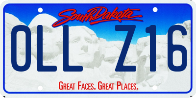 SD license plate 0LLZ16