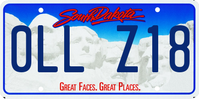 SD license plate 0LLZ18