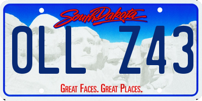 SD license plate 0LLZ43