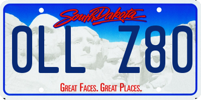 SD license plate 0LLZ80