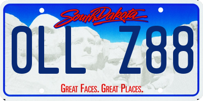 SD license plate 0LLZ88
