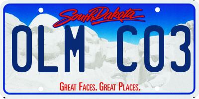 SD license plate 0LMC03