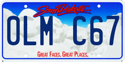SD license plate 0LMC67