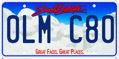 SD license plate 0LMC80