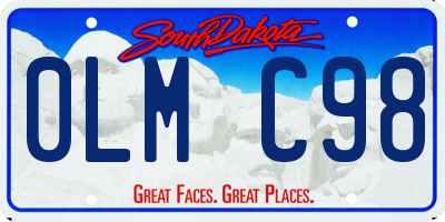 SD license plate 0LMC98