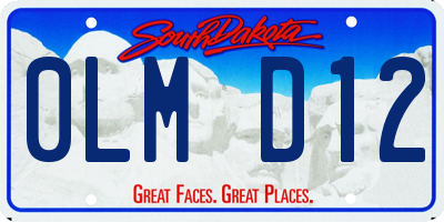 SD license plate 0LMD12