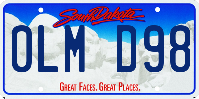 SD license plate 0LMD98