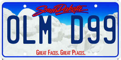 SD license plate 0LMD99
