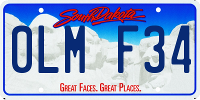 SD license plate 0LMF34