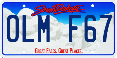 SD license plate 0LMF67